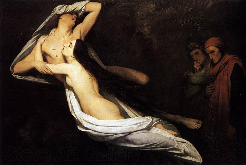 Ary Scheffer Dante and Virgil Encountering the Shades of Norge oil painting art